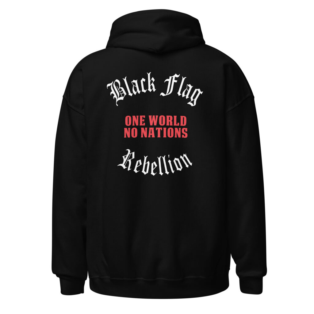 One World / No Nations - Unisex Hoodie - Black Contrast