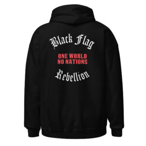 One World / No Nations - Unisex Hoodie - Black Contrast